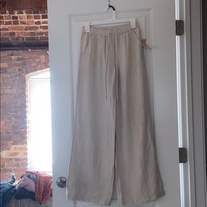 Michael Kors linen drawstring wide leg pants